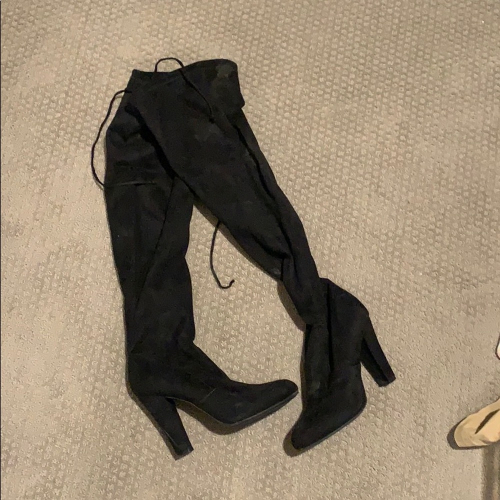 Black knee high boots